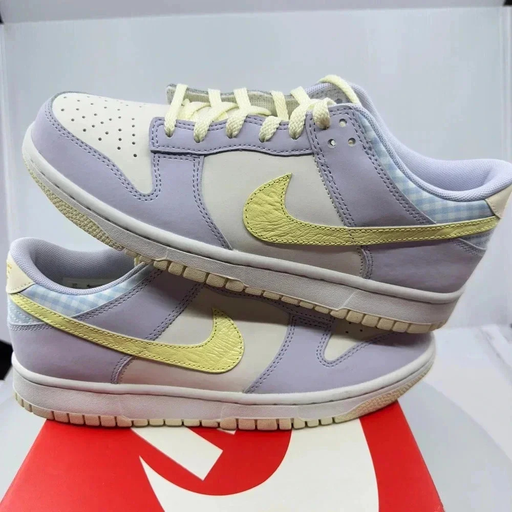 Nike Kids Shoes Dunk Low Easter FJ4641536 Athletic Sneakers White/Purple 7Y - Picture 4 of 8